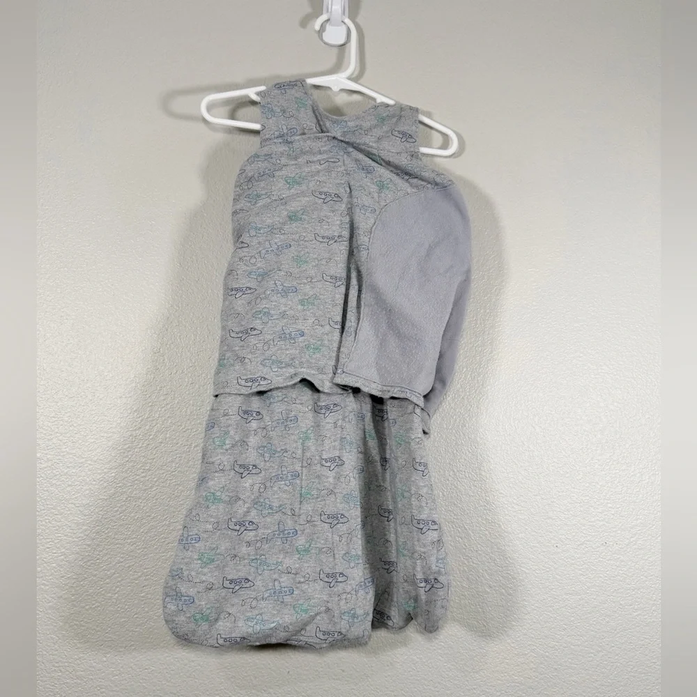 Halo Grey Sleep Sack with Blue and Green Airplane Print